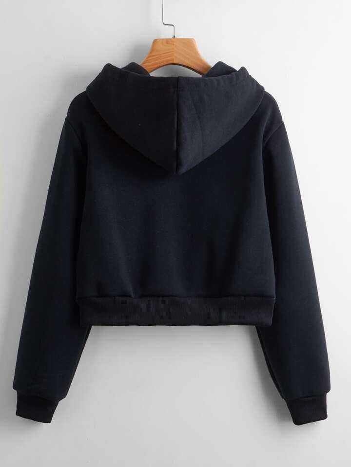 High quality sweatshirts solid colour Crop Hoodie