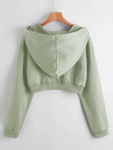 High quality sweatshirts solid colour Crop Hoodie