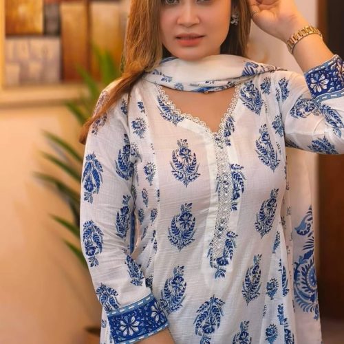 Cotton Gown Three Pi
